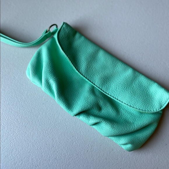 Teal Clutch with Wrist Strap - Picture 1 of 3